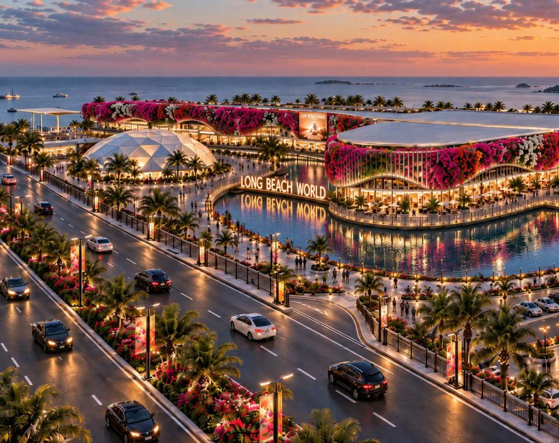Phối cảnh Long Beach World lúc hoàng hôn